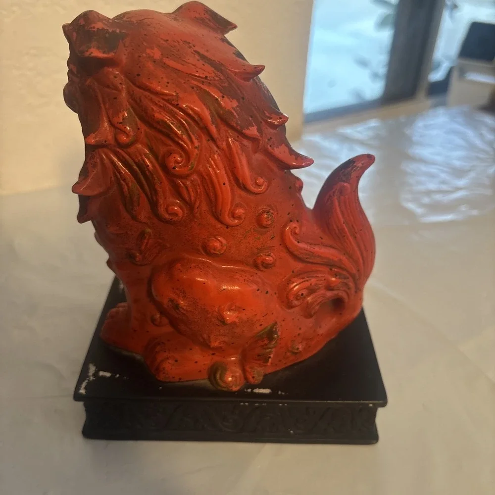 Vintage Napcoware Golden Foo Dog Ceramic Pottery Figurine c--6/62 Midcentury